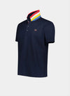Paul & Shark - Polo uni manches courtes coton piqué avec col rayé - LE CAPITAINE D'A BORD