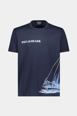 Paul & Shark - T-shirt de coton avec voilier - LE CAPITAINE D'A BORD